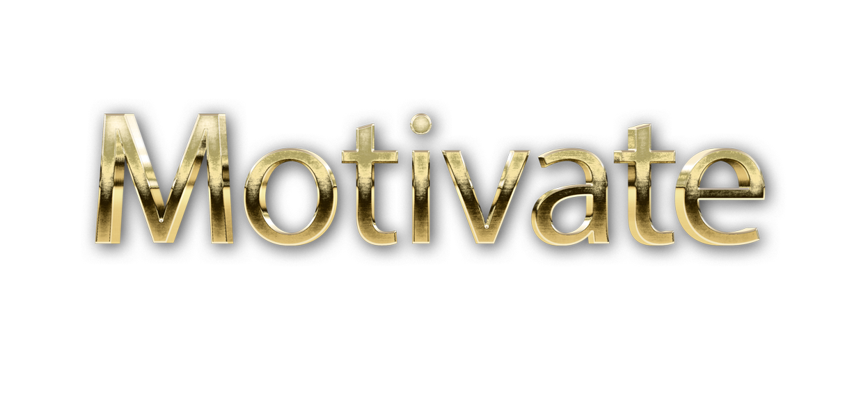 3D WORD MOTIVATE gold text effects art typography PNG images free